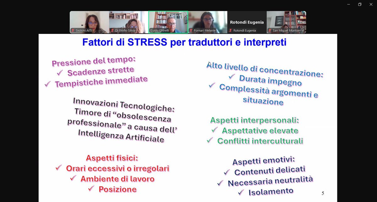 È in corso il webinar "Gestione delle stress per traduttori e interpreti" organizzato da #AITI_PU e #AITI_MA. Attraverso tecniche di sperimentazione diretta, lo psicologo Guido Ghirelli aiuterà i partecipanti a gestire lavoro e relax in maniera efficace. #lunedìconAITI