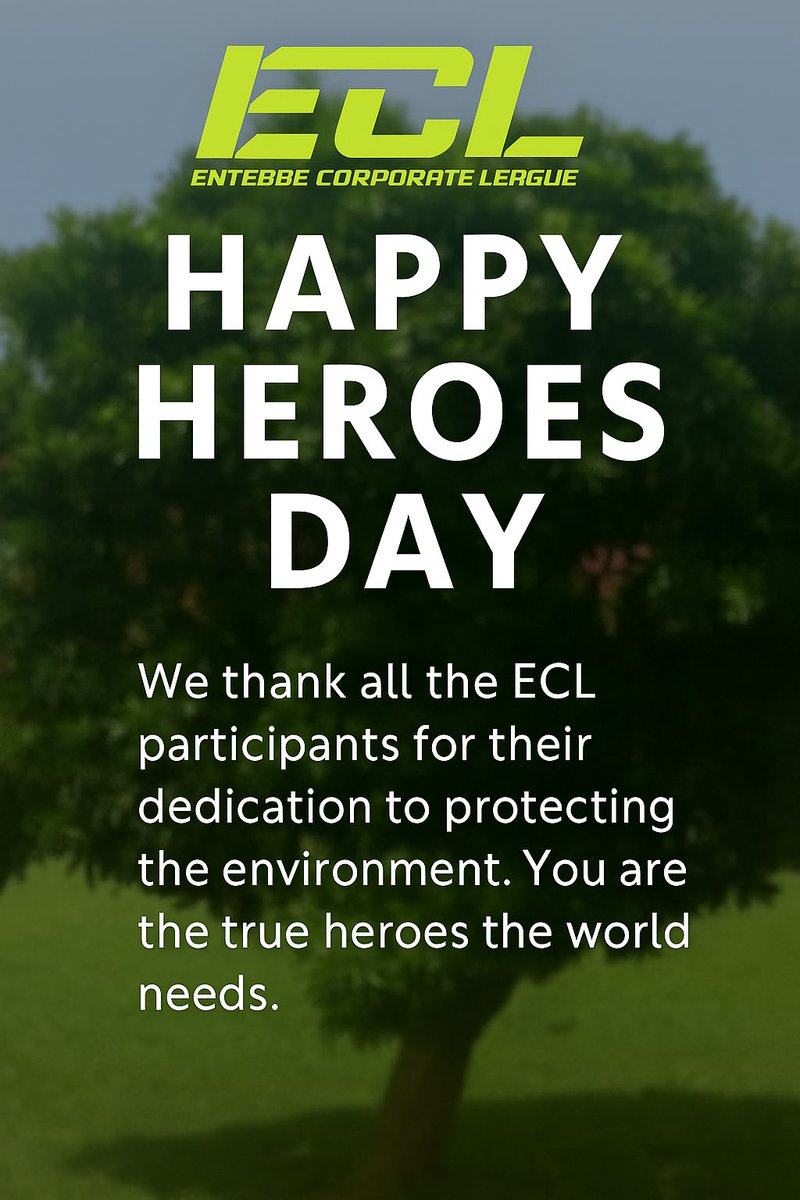 🌿 HAPPY HEROES DAY 🇺🇬

Today, we salute the incredible individuals &amp; teams within the ECL for their dedication to environmental protection.

Your actions are heroic. 🌱⚽🏊‍♂️

You are the everyday heroes making a lasting impact

💚🖤🤍
#EnvironmentalHeroes 
#EntebbeCorporateLeague