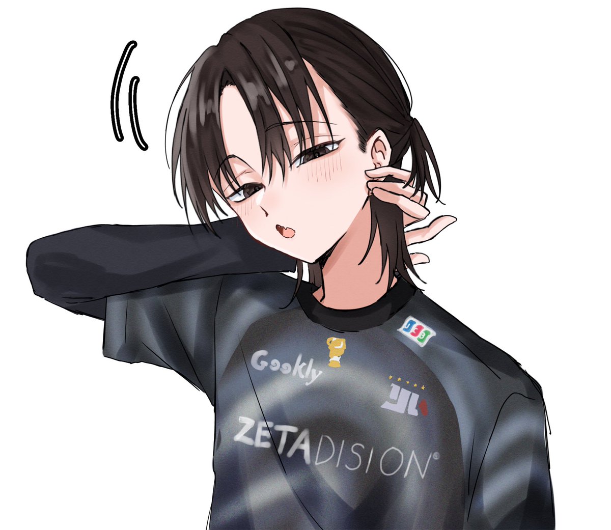 KuuBeNi_97's tweet photo. ハーフアップとちょんまげ（？）
どっちも可愛いよねっていう絵です
 #かず猫の雑談 https://t.co/0V6UhC59hZ