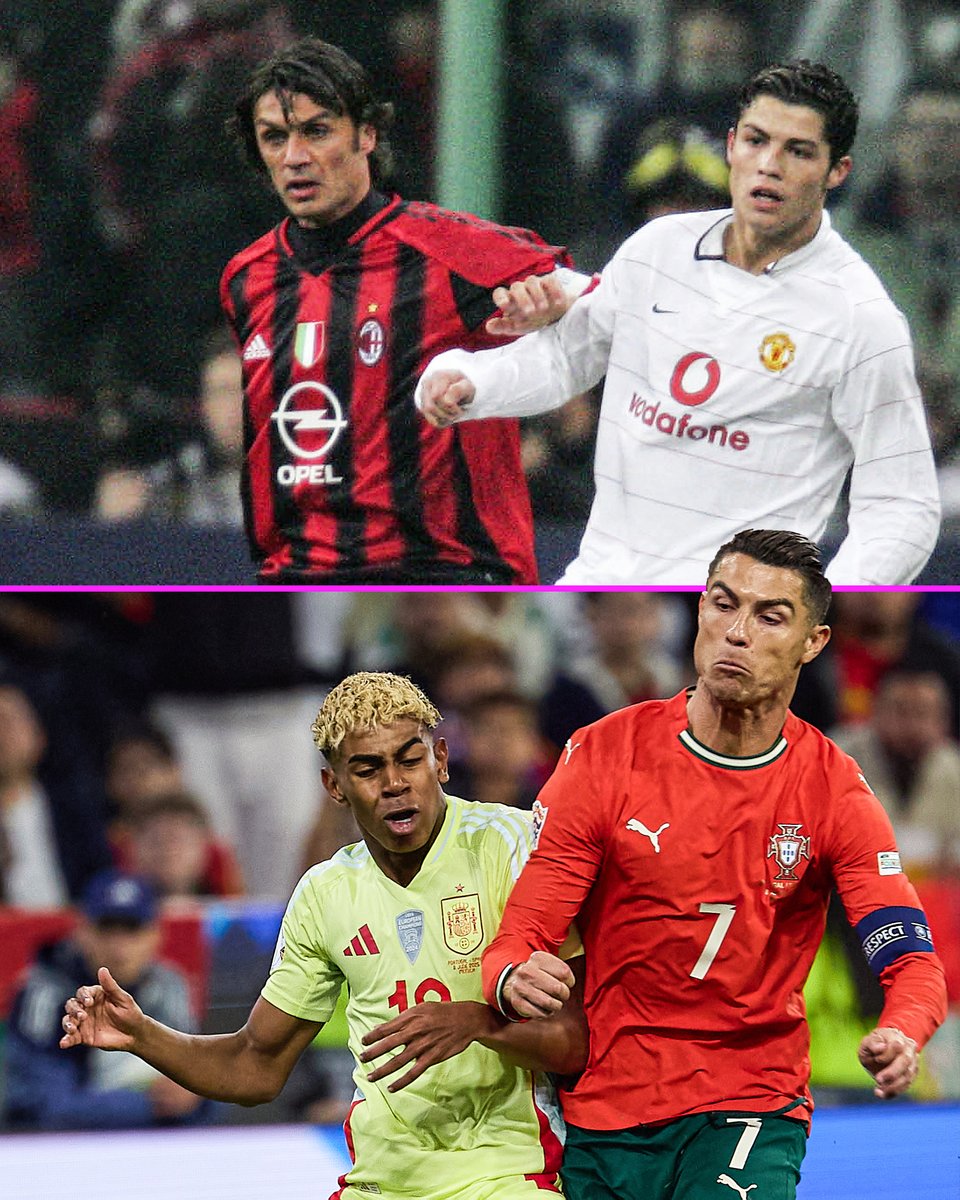Cristiano Ronaldo has now played against Paolo Maldini (born 1968) and Lamine Yamal (born 2007) 😳