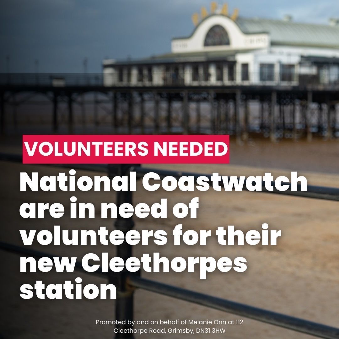 A new National Coastwatch station is opening soon behind Cleethorpes Leisure Centre, supporting HM Coastguard and the RNLI to keep our shores safe. 

Volunteers are urgently needed—if you can help, visit nci.org.uk or stop by the station and speak to a Watchkeeper.