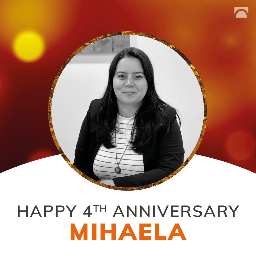 Somehow 4 years have passed since you joined and we’re wondering how we did it without you!

Happy Work Anniversary Mihaela!!🥳

Here’s to many more!🎉

#Workaversary #Anniversary #Team #Service