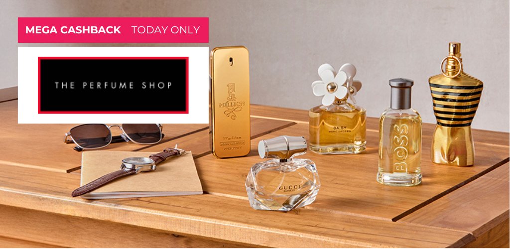 Today only! 25% MEGA cashback with The Perfume Shop 🎁

Plus, get 20% off spends £60+ 🤑

Get cashback smelling great 👉 ow.ly/Nc9M50W4TXM

T&amp;Cs apply. Ends 09/06 at 23:59 ⏳