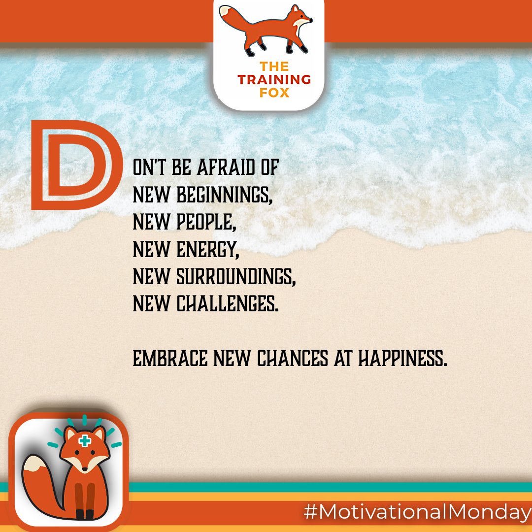 trainingfoxEyHS's tweet photo. It’s #Monday (Again) and therefore here at #FoxTowers it’s time for our #PositivityPost. This week focusing on embracing new challenges throw at us.

We believe in you, as you start this #NewWeek!

#MentalHealth
#MentalHealthIsAsImportantAsPhysicalHealth https://t.co/o59gGIL5PV