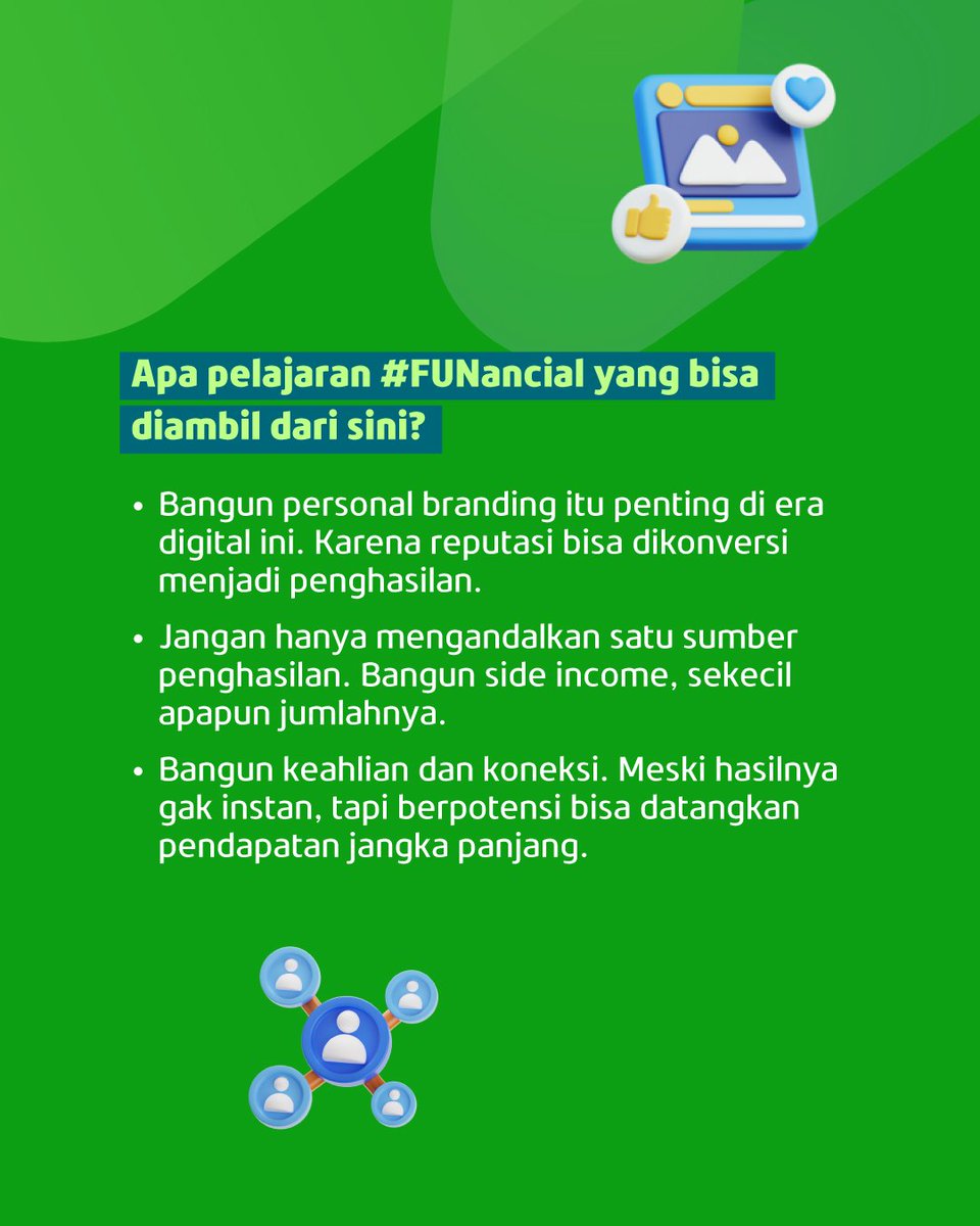 fazzahero_id's tweet image. Biarpun kontroversial, kita bisa ambil pelajaran #FUNancial dari fenomena Instagram Subscription ini lho.

Terutama buat kamu yang mau coba punya side income dari cara yang unik!

(4/5)