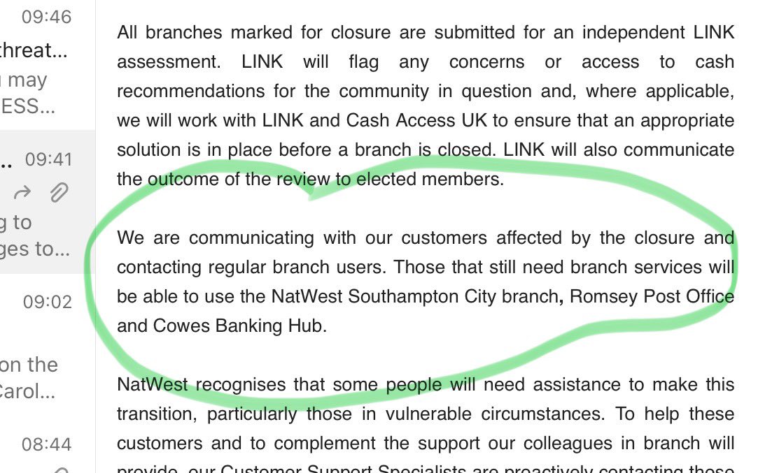 Caroline Nokes (@carolinenokes) on Twitter photo Devastating decision by <a href="/NatWestGroup/">NatWest Group</a> to close the branch in Romsey - insulting and ill informed to suggest the Cowes Banking Hub is an alternative for Romsey residents and to be unaware of <a href="/PostOffice/">Post Office</a> plans to dispose of directly managed branch in Romsey. Devastating decision by <a href="/NatWestGroup/">NatWest Group</a> to close the branch in Romsey - insulting and ill informed to suggest the Cowes Banking Hub is an alternative for Romsey residents and to be unaware of <a href="/PostOffice/">Post Office</a> plans to dispose of directly managed branch in Romsey.