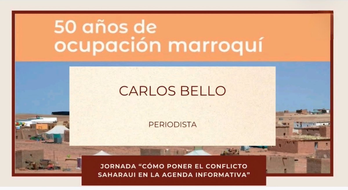 Exposición de Carlos Bello , periodista, en la mesa "El Conflicto del Sáhara Hoy " en la Jornada realizada en la Facultad de Comunicación en Sevilla.

youtu.be/wALjlmFYcsk?si…

youtu.be/yQuK0ShnP5I?si…