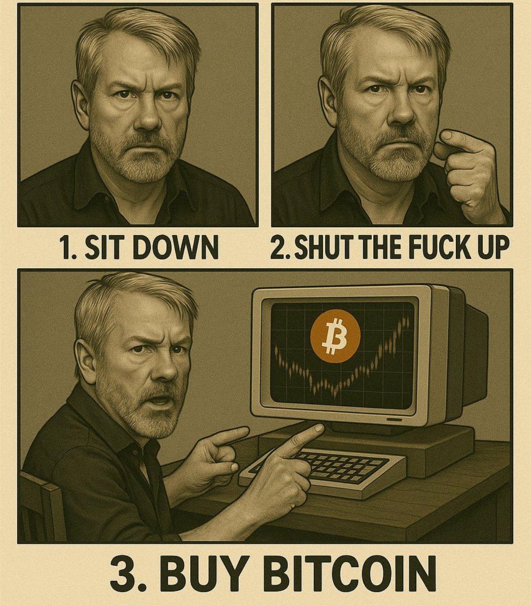 When Michael Saylor gives a Bitcoin masterclass, it’s straight to the point:

1. Sit down 🪑

2. Shut the 💩 up

3. Buy Bitcoin 🧠💸

#Bitcoin #CryptoLife #FinanceX