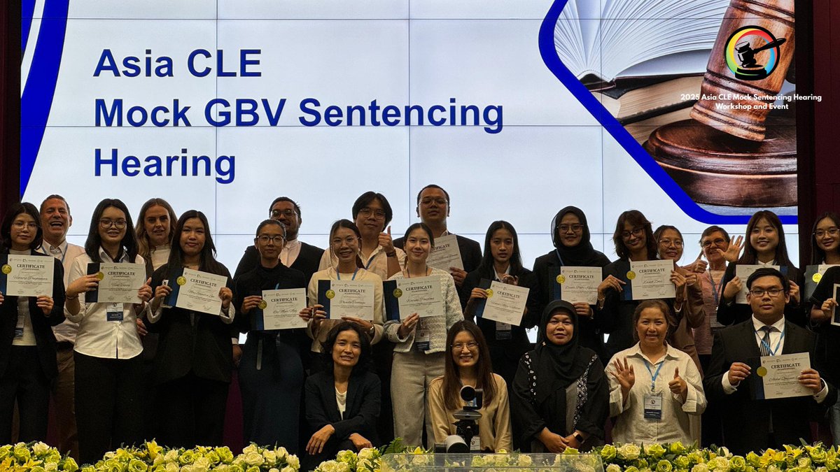 babseacle's tweet photo. Law students from across Asia took part in BABSEACLE’s CLE Mock GBV Sentencing Workshop in Chiang Mai (May 26-27, 2025), gaining hands-on experience in justice processes through GBV dynamics and simulated hearings. Huge thanks to our volunteers, supporters &amp; partner universities! https://t.co/yfm882TnRD