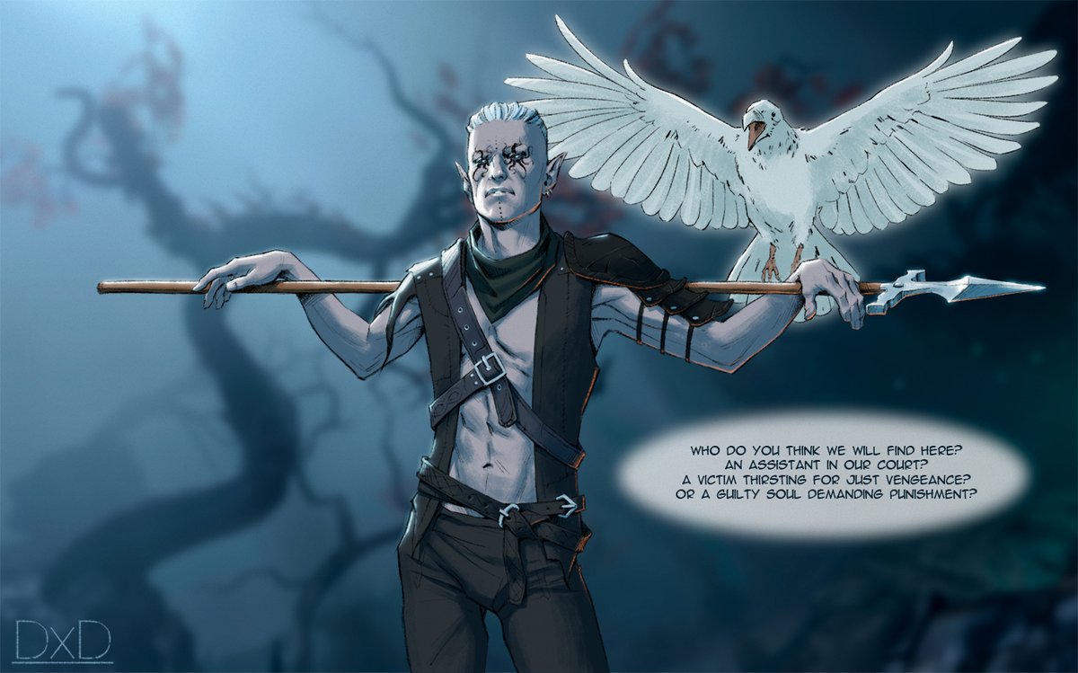 DexDevil23's tweet image. I started participating in my first roleplay Ask as an artist. My character is #HeWhoWas. Btw, he is my fav in #BG3.
My greeting intro.
#BaldursGate3 #BaldursGate3fanart #BG3fanart