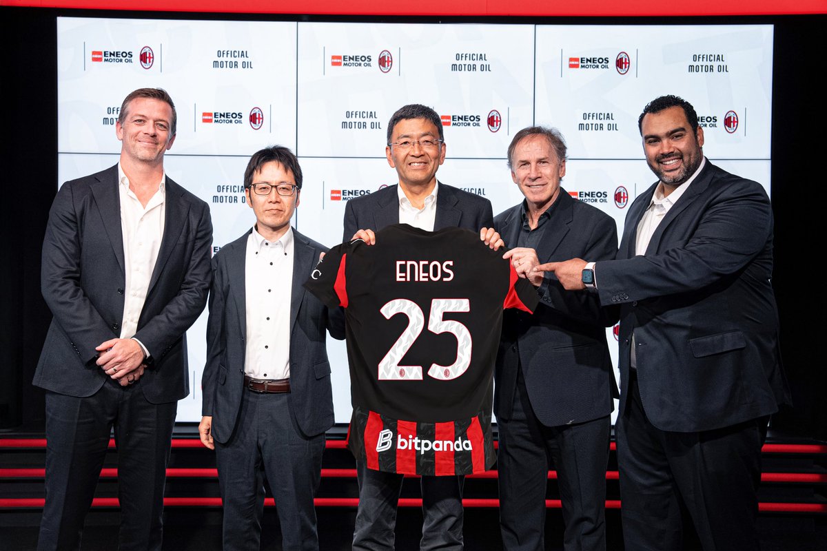 Stefano Bressi (@stefanobressi) on Twitter photo AC Milan ed ENEOS Motor Oil sono lieti di annunciare il rinnovo della loro partnership, iniziata nel 2021, che vede il prestigioso brand giapponese al fianco del Club in qualità di Official Motor Oil Partner.
<a href="/PianetaMilan/">PianetaMilan.it</a> AC Milan ed ENEOS Motor Oil sono lieti di annunciare il rinnovo della loro partnership, iniziata nel 2021, che vede il prestigioso brand giapponese al fianco del Club in qualità di Official Motor Oil Partner.
<a href="/PianetaMilan/">PianetaMilan.it</a>