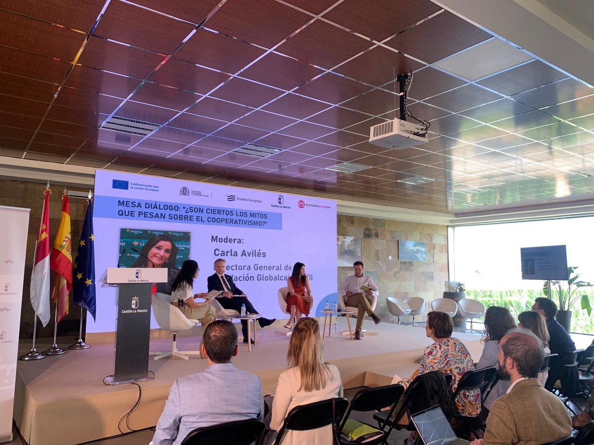 Economía Social Castilla-La Mancha (@economsocialclm) on Twitter photo Mesa Diálogo: “¿Son ciertos los mitos que pesan sobre el cooperativismo?”
Con <a href="/fhperlines/">Felipe Hdez Perlines.</a> de <a href="/uclm_es/">Universidad de Castilla-La Mancha</a>
Tomás Rojas de <a href="/catedracae/">Cátedra de Cooperativas Agroalimentarias</a>
Eva Valls <a href="/CoopAgroCLM/">Cooperativas Agro-alimentarias Castilla-La Mancha</a>
Modera: Carla Avilés de <a href="/GlobalcajaHXXII/">Fundación Globalcaja HXXII</a> Mesa Diálogo: “¿Son ciertos los mitos que pesan sobre el cooperativismo?”
Con <a href="/fhperlines/">Felipe Hdez Perlines.</a> de <a href="/uclm_es/">Universidad de Castilla-La Mancha</a>
Tomás Rojas de <a href="/catedracae/">Cátedra de Cooperativas Agroalimentarias</a>
Eva Valls <a href="/CoopAgroCLM/">Cooperativas Agro-alimentarias Castilla-La Mancha</a>
Modera: Carla Avilés de <a href="/GlobalcajaHXXII/">Fundación Globalcaja HXXII</a>