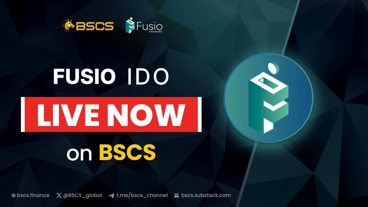 🔐 Web3 needs better security
$FUSIO is answering the call.

Launching soon on <a href="/BSCS_Global/">BSCS Official</a>, this IDO from <a href="/blockguard1/">Fusio</a> is focused on building trust-first infrastructure for the decentralized future.

Here’s what to know:

🔸 Chain: BNB
💰 IDO Price: $0.007
📊 Initial Market Cap: