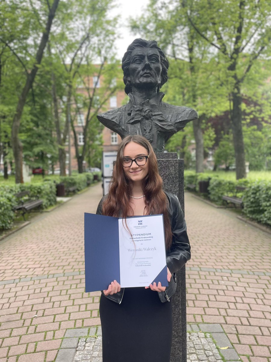 Weronika Wałczyk (@weronikawaczyk1) on Twitter photo I'm incredibly happy 🥰 and grateful to have been awarded a scholarship for outstanding achievements from the Cracow University of Technology’s own scholarship fund. Thank you for recognizing my efforts – this motivates me even more to keep pushing forward! 🧪🧬🎓 <a href="/JoannaOrtyl/">Joanna Ortyl</a> I'm incredibly happy 🥰 and grateful to have been awarded a scholarship for outstanding achievements from the Cracow University of Technology’s own scholarship fund. Thank you for recognizing my efforts – this motivates me even more to keep pushing forward! 🧪🧬🎓 <a href="/JoannaOrtyl/">Joanna Ortyl</a>