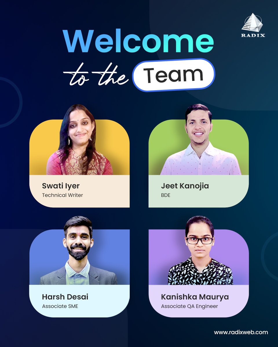 As we continue to grow and evolve, it's the people who power our progress.

This May, we welcomed a dynamic mix of fresh talent across departments—and we couldn’t be more excited to have them onboard.

Here’s to #newbeginnings, shared goals, and future milestones.

#LifeAtRadix