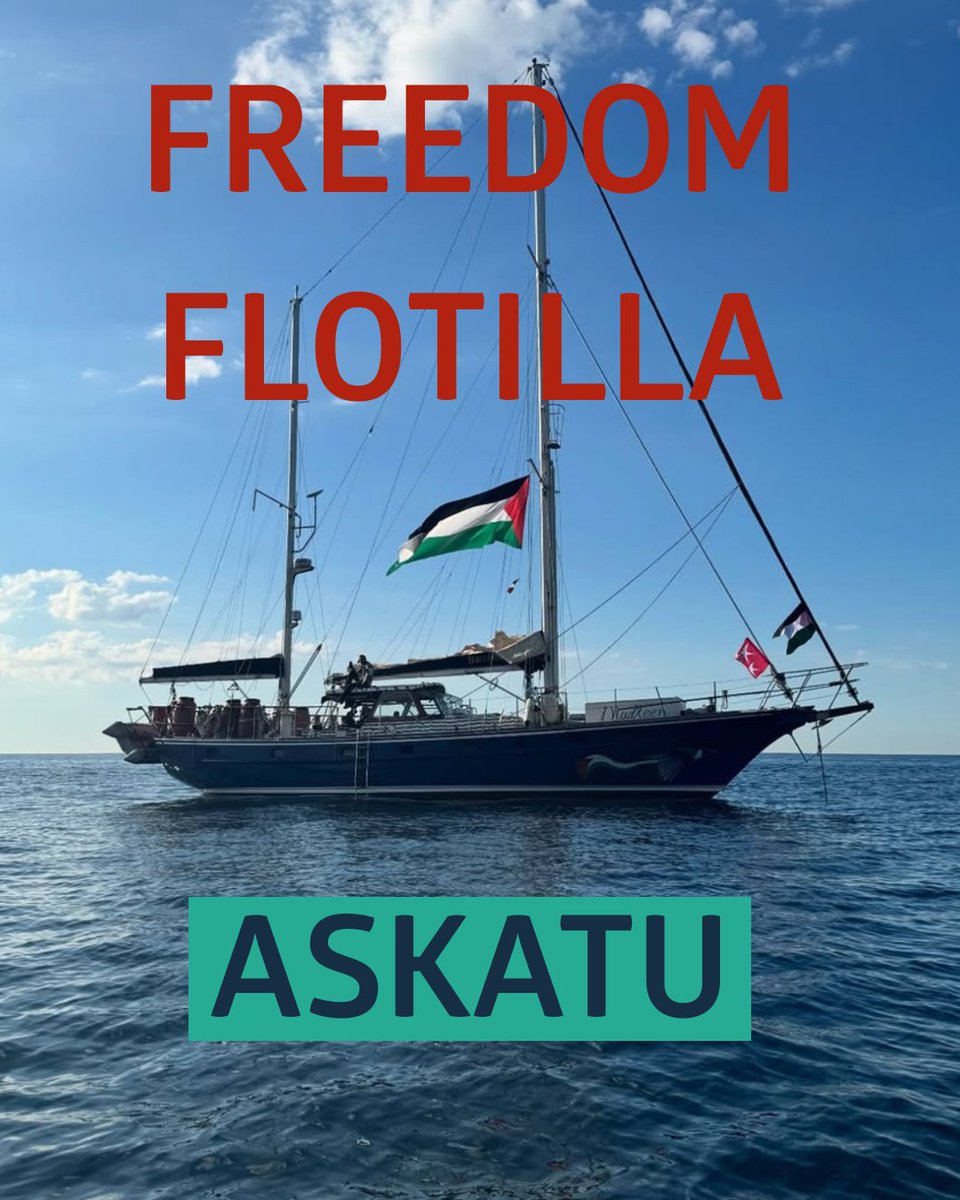 Atzo gauean, Israelgo armadak, Gazara laguntza humanitarioa ematera joan zen #FreedomFlotilla itsasontzia legez kanpo atxilotu zuen nazioarteko uretan. 

Nazioarteko eskubide urraketa salatzeaz gain, EHBaik, barkuan zeudenen askatzea eta laguntza humanitarioa Gazaraino iristea