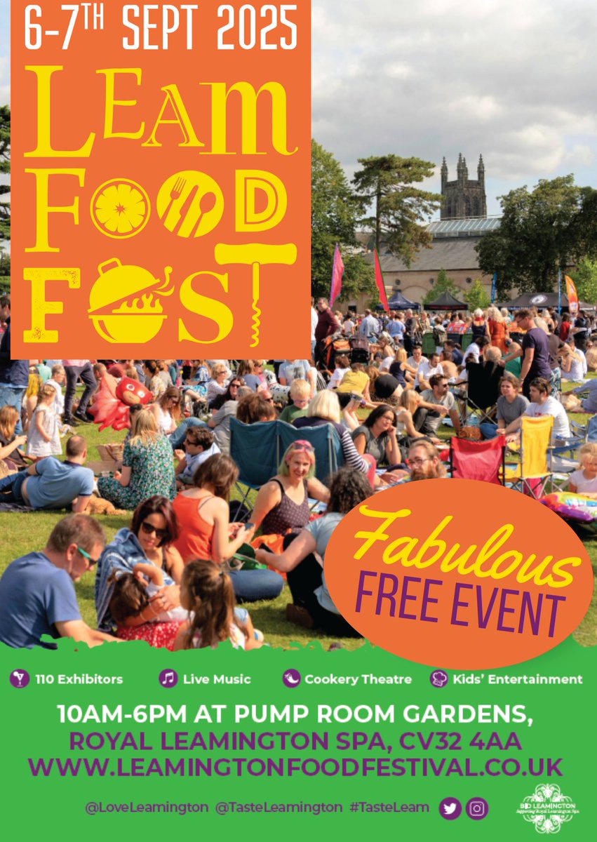 Save the date... We will be returning on 6th and 7th September to the Pump Room Gardens in #Leamington

Take a look at our website for up to date information: leamingtonfoodfestival.co.uk

#LoveLeam #VisitLeam #DiscoverLeam #LeamFoodFest