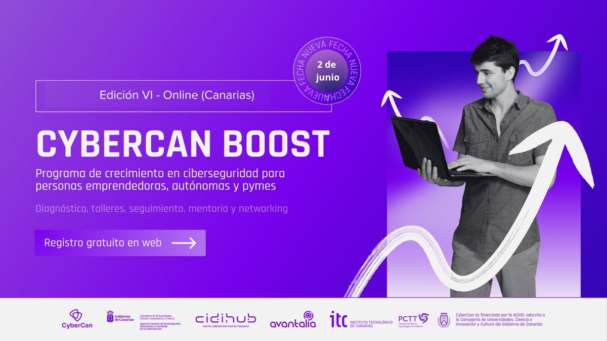 Red CIDE (@red_cide) on Twitter photo 🚀¡Impulsa tu proyecto hacia el éxito con el Programa de Crecimiento #CyberCan!
👉En modalidad 100% online
👉Con workshops, mentoring y networking para personas emprendedoras y pymes canarias
🔗buff.ly/lJPUTdx
<a href="/cidihub/">CIDIHUB</a> <a href="/agenciaiisi/">ACIISI</a> #CUCIC <a href="/ITCCANARIAS/">Instituto Tecnológico de Canarias (ITC). Gobcan</a> <a href="/PCTTenerife/">Parque Científico y Tecnológico de Tenerife</a> 🚀¡Impulsa tu proyecto hacia el éxito con el Programa de Crecimiento #CyberCan!
👉En modalidad 100% online
👉Con workshops, mentoring y networking para personas emprendedoras y pymes canarias
🔗buff.ly/lJPUTdx
<a href="/cidihub/">CIDIHUB</a> <a href="/agenciaiisi/">ACIISI</a> #CUCIC <a href="/ITCCANARIAS/">Instituto Tecnológico de Canarias (ITC). Gobcan</a> <a href="/PCTTenerife/">Parque Científico y Tecnológico de Tenerife</a>