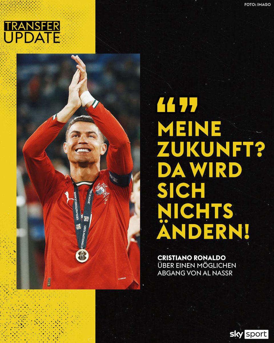 Cristiano Ronaldo wird wohl auch in der kommenden Saison für den saudischen Erstligisten Al-Nassr spielen. 🚨🇸🇦

↪️ "Meine Zukunft? Da wird sich nichts ändern", sagte der 40-Jährige nach dem Gewinn der Nations League mit der portugiesischen Nationalmannschaft in München. Auf die
