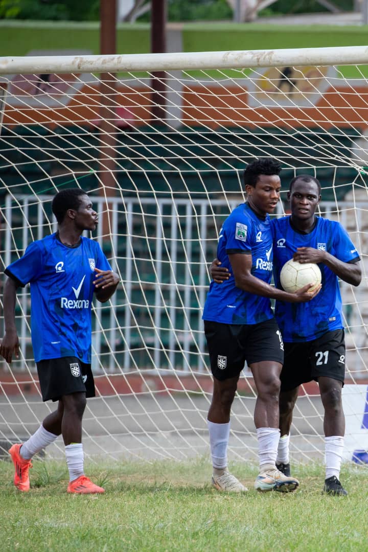 Bayoradegboyega's tweet photo. Aliyu Baba court's attention with 6-goals in five NNL starts for Sporting Lagos 

Striker Aliyu Baba of Sporting Lagos, continues to court attention in the Nigeria National League (NNL) with his impressive goalscoring return, netting 6 times in five starts in the second division.

Aliyu, 21, scored a hattrick in a must-win away match against Solution FC on Sunday evening, taking his tally to 6 goals from just five starts. The lagos-based club signed him from Mahanaim FC during the mid-season transfer window after their goal-scoring crisis in the first stanza of the season.

Aliyu opened his Sporting account, scoring a brace in a 3-2 away win over Abakaliki FC. He followed that with a goal against First Bank FC after coming from the bench. The deadly striker then produced another stunning away performance, scoring a hattrick in the 3-3 away draw against Solution FC. 

He delivered 6-goals in 9 total appearances (5-starts and 3 substitute apps) for the Lagos club, despite only joining them in March.

 This goalscoring prowess has now attracted many football followers and clubs in the country.