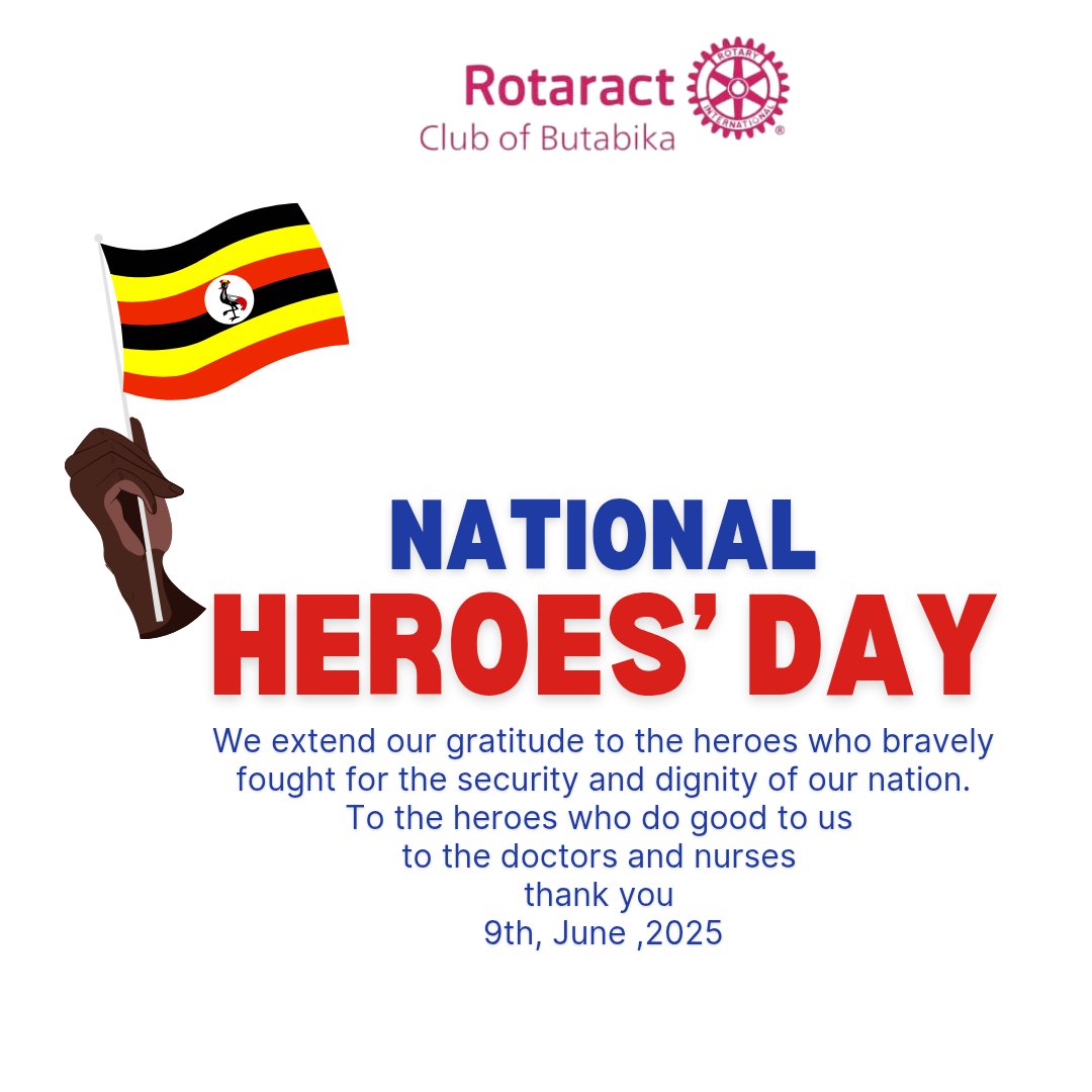 Today, we honor the brave hearts who gave their all for our nation. 🕊️
To every hero—past, present, and unsung—thank you for your sacrifice, love, and service.
With gratitude,
Rotaract Club of Butabika 🇺🇬❤️
#HeroesDayUG #RotaractButabika #ServiceAboveSelf