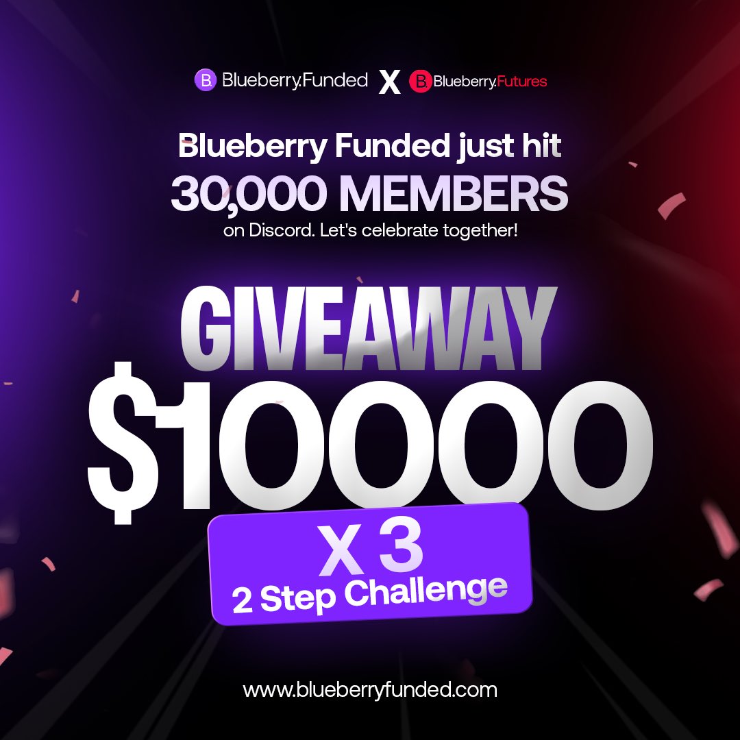 30k Members on Discord Giveaway!

We are giving away 3x10k 2-Step Accounts to celebrate reaching 30k members on Discord! 🫐

From day one to 30k, this journey has been wild — and it’s all because of YOU.

Huge love to our community. The energy, the grind, the support — unmatched.