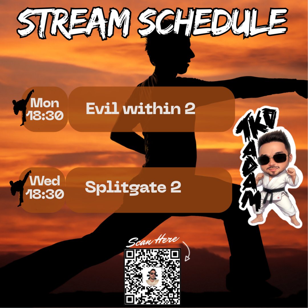 Tkd_Adam's tweet image. Good Morning! it's a a new week and we completed Atomfall last Friday. Now i will be diving playing some horror games starting with #evilwithin2 tonight. Then on Wednesday i'll be playing #Splitgate2  and i'll be playing with  the followers in the chat.  So don't miss out