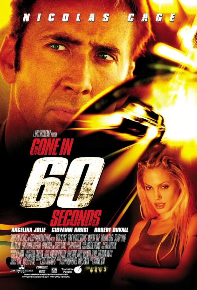 “Gone in 60 seconds” (60 segundos) cumple 25 años. Una de mis películas favoritas. Buenísima.