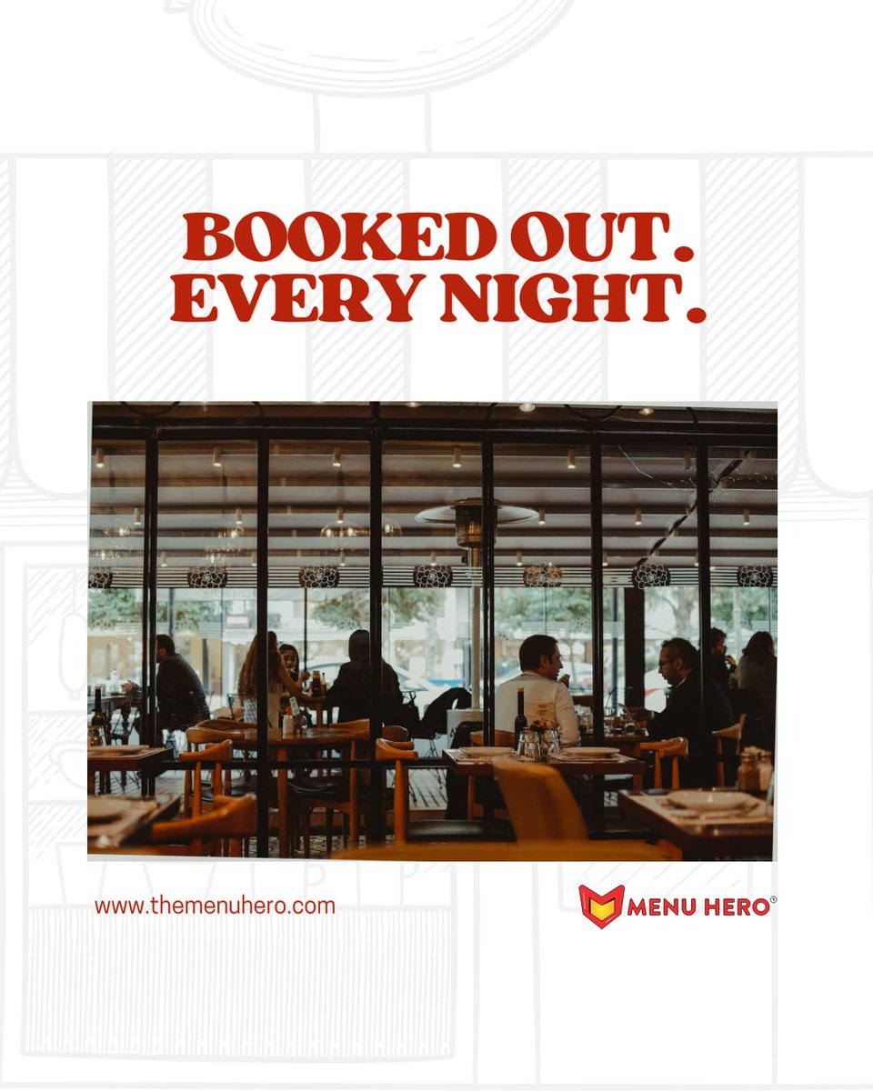 The_MenuHero's tweet photo. Your tables should be full. Always.

 We run ads that make foodies click, crave &amp; reserve.

 Marketing made just for restaurants.

https://t.co/c34V0GeE22

 #RestaurantMarketing #MenuHero https://t.co/bOA3qPhlnr