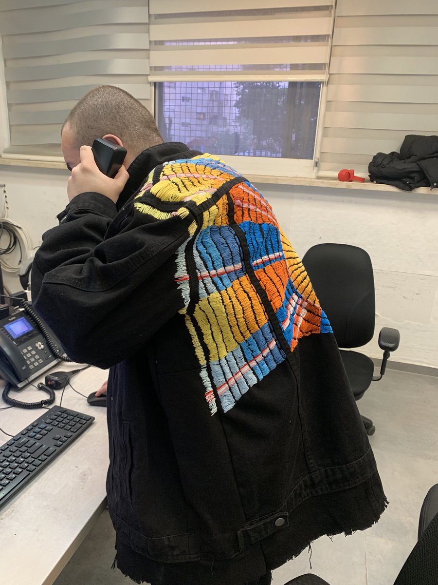 flapadoda's tweet photo. jacket I embroidered for momo https://t.co/45FAIBjNek