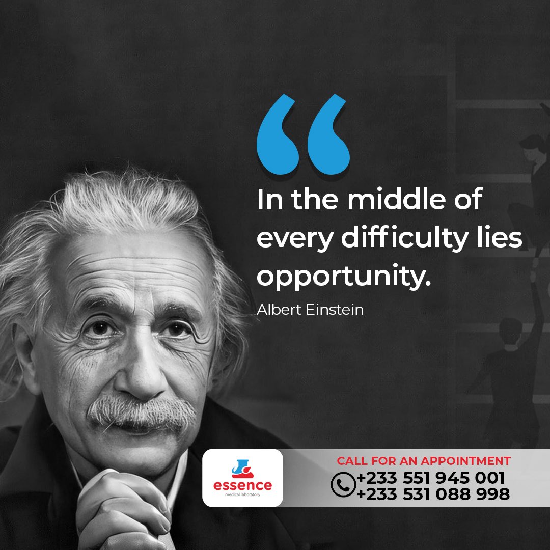 Essencemedilab's tweet photo. โIn the middle of every difficulty lies opportunity.โ โ Albert Einstein
At Essence Clinic and Medical Lab, we believe that every health challenge is a chance to heal, grow, and thrive.
#EssenceClinic #HealthIsWealth #MondayMotivation #WellnessJourney #EinsteinQuote https://t.co/98XiP4X7Bt