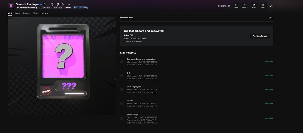 One of the best games on Abstract will have its mint tomorrow 10th in opensea 
I'm talking about <a href="/PromotionRoyale/">Promotion Royale</a> , are you going to miss it? Are you eligible? ✳️👀