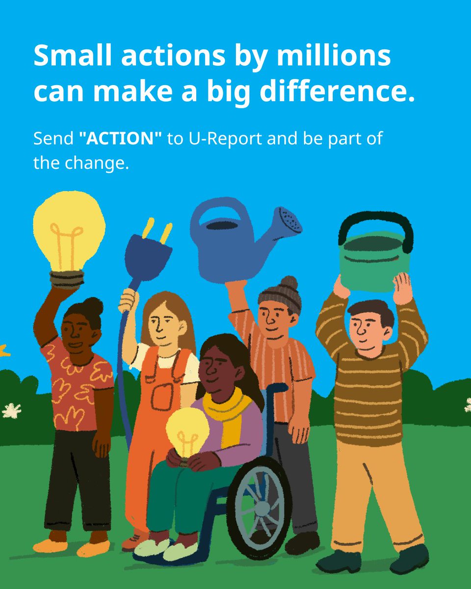🌍 When we act together, small things become powerful.

Our green challenge is your way to take part and inspire others. The more we act, the louder our call for #ClimateAction becomes.

🌱 Send “ACTION” to @‌UReport and be part of the change: bit.ly/WA-ACTION