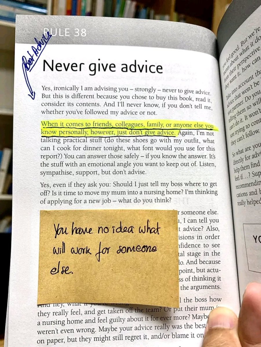 Never give advice
