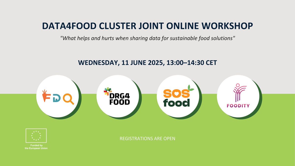 Privanova (@privanova_) on Twitter photo Join the #Data4FoodCluster online workshop: "What helps and hurts when sharing data for sustainable food solutions." Explore challenges and opportunities in AI-driven food systems.
Register here: us02web.zoom.us/meeting/regist…
#DRG4FOOD
<a href="/FOODITY_EU/">FOODITY</a>
<a href="/FoodDataQuestEU/">FoodDataQuest Project EU</a>
<a href="/SOSFoodProject/">SOSFood Project</a> Join the #Data4FoodCluster online workshop: "What helps and hurts when sharing data for sustainable food solutions." Explore challenges and opportunities in AI-driven food systems.
Register here: us02web.zoom.us/meeting/regist…
#DRG4FOOD
<a href="/FOODITY_EU/">FOODITY</a>
<a href="/FoodDataQuestEU/">FoodDataQuest Project EU</a>
<a href="/SOSFoodProject/">SOSFood Project</a>