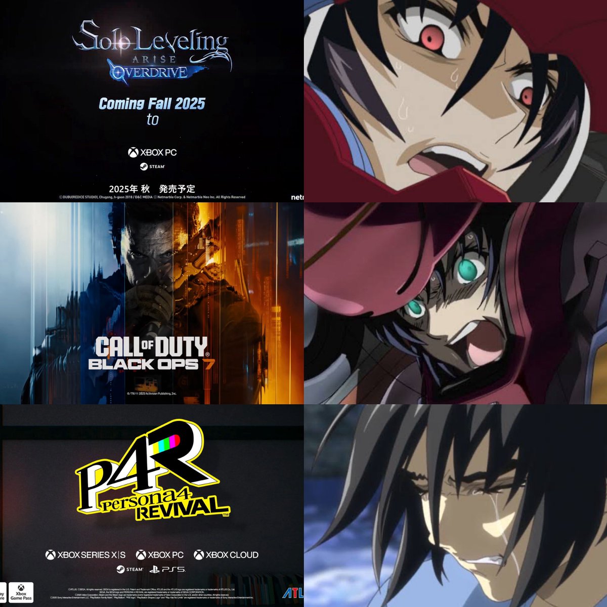 🔹俺だけレベルアップな件：Arise
4人で無双（俺TUEEE）ができるだって？！

🔹ブラックオプス7
「情」に流され、血迷った事をするなんて……

🔸ペルソナ4（リメイク）
やるじゃねえかアトラス！！！！！！（滂沱）