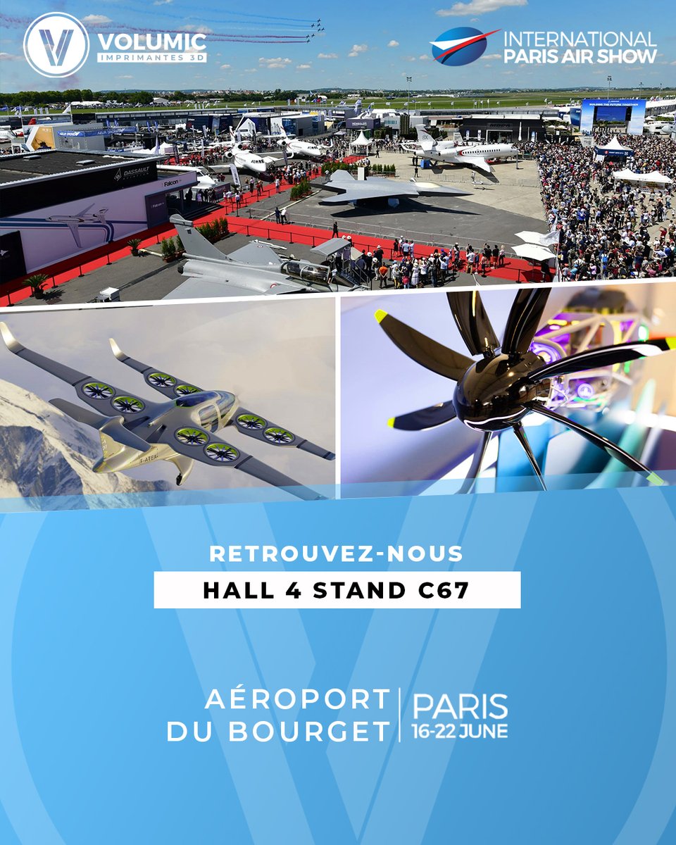 VOLUMIC 3D (@volumic3d) on Twitter photo ✨Nous serons présents du 16 au 22 juin au <a href="/salondubourget/">Paris Air Show</a> l’événement mondial de l’innovation aéronautique et spatiale.
📍 Hall 4 Stand C67
🎟️ Obtenez dès maintenant votre badge : siae.fr/grand-public/b…
#SalonDuBourget #ParisAirShow2025 #IndustrieFrançaise #Volumic3D ✨Nous serons présents du 16 au 22 juin au <a href="/salondubourget/">Paris Air Show</a> l’événement mondial de l’innovation aéronautique et spatiale.
📍 Hall 4 Stand C67
🎟️ Obtenez dès maintenant votre badge : siae.fr/grand-public/b…
#SalonDuBourget #ParisAirShow2025 #IndustrieFrançaise #Volumic3D