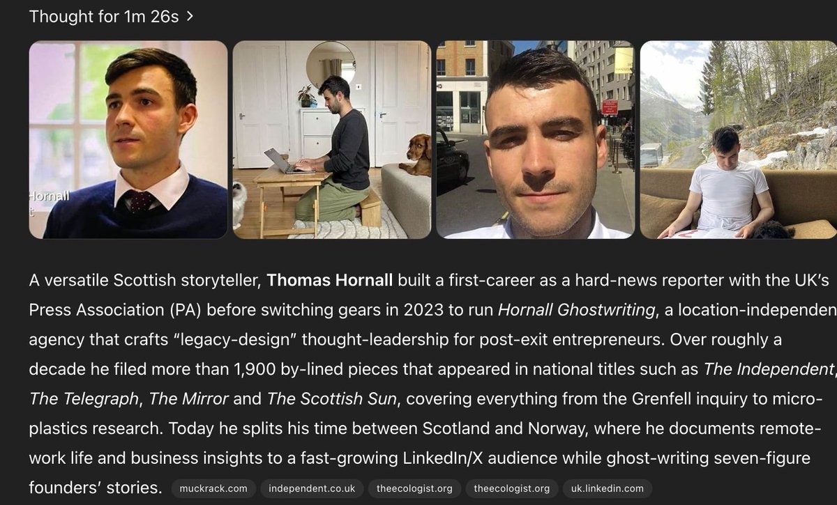 As AI replaces search, your summarised 1-pager will be so important.

ChatGPT got mine pretty spot on.

What does it say when you ask it who you are?