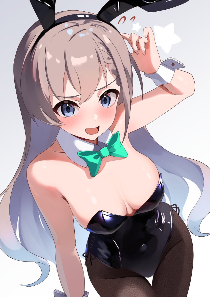 SatoyamaMeu's tweet photo. 「Pちゃん、流石に恥ずかしいよ？」

塗りの実験も兼ねて、バニーはーちゃんを描きました！
#デレマス #久川颯 https://t.co/e9YLAYYgPe