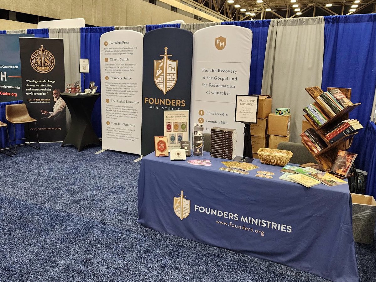 If you’re at #SBC2025, make sure to stop by the Founders Ministries booth in the Exhibitor Hall! Booth #1710. 

Our team would love to see you and give you one of our free copies of “What is a Reformed Baptist?” by Tom Hicks! You can also get more information on @founderssem or