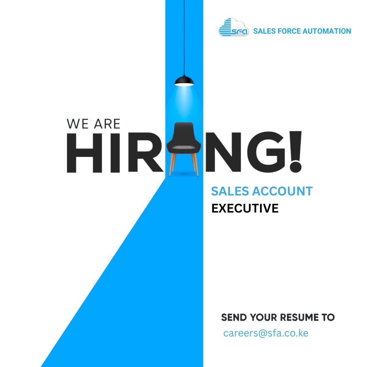 SFA_Kenya's tweet image. We are seeking a dynamic and results-driven Sales Executive to join our growing team at Sales Force Automation Kenya 
bit.ly/sfakenya
Send your CV and a brief cover letter highlighting relevant experience to:
Email: careers@sfa.co.ke
Subject: Sales Executive