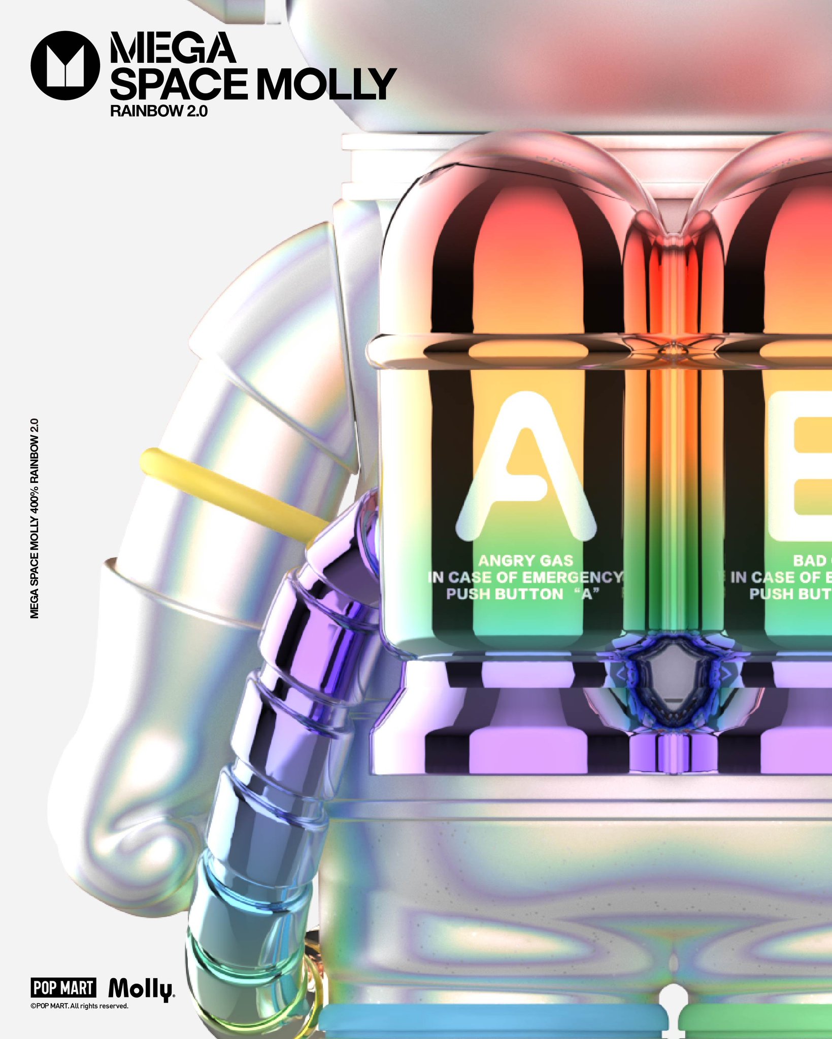 MEGA SPACE MOLLY 400% Rainbow 2.0 - POP MART (Switzerland)