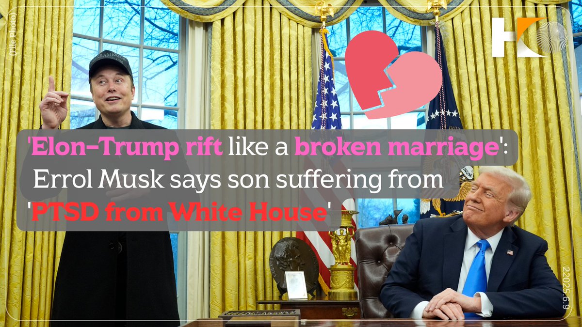 HKeye_'s tweet image. Elon’s father, Errol Musk suggesting his son is suffering from “PTSD from the White House.”
Errol admitted Elon may have “made a mistake” by backing Trump’s re-election, reports the Daily Mail.
#HKeye #marriage #DonaldTrump  #PTSD #ElonMusk #elonmuskvsdonaldtrump #elonmuskdoge