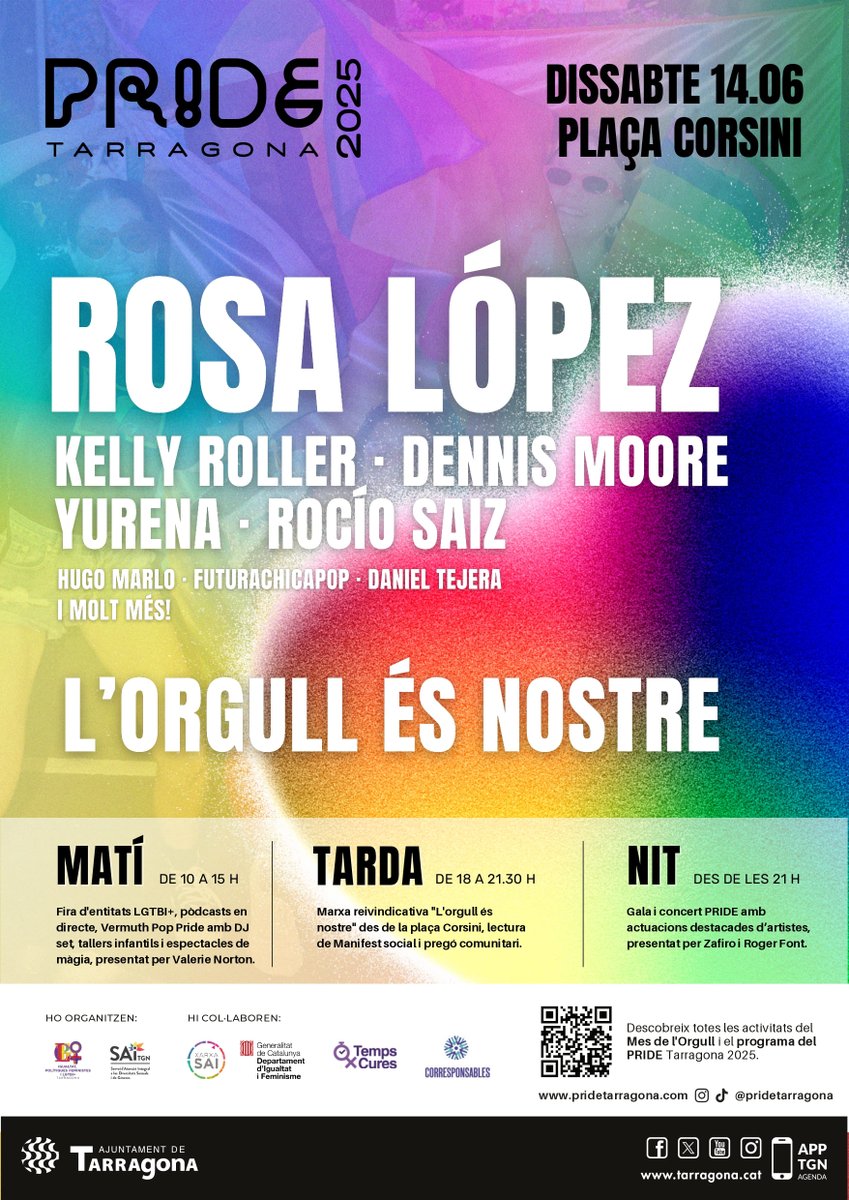 El proper dissabte 14 de juny participarem a la manifestació del Pride Tarragona per reivindicar els drets del col·lectiu LGTBI #Pride2025