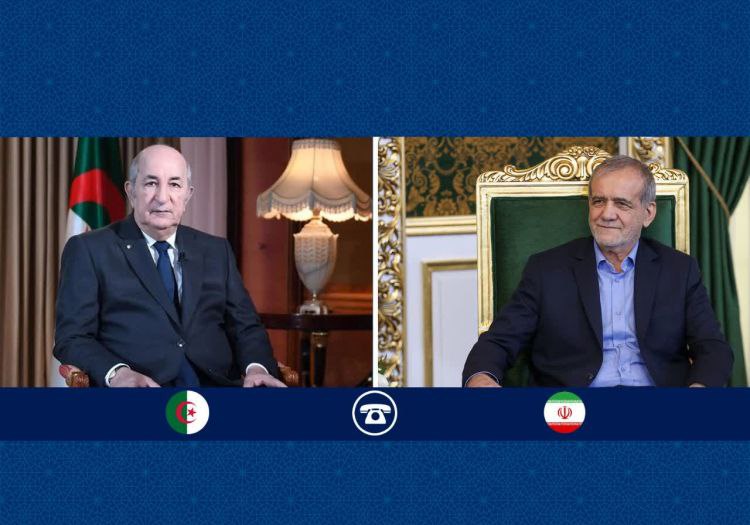 🇮🇷| President Pezeshkian, in a phone call with Mr. Abelmadjid Tebboune, the President of Algeria, conveyed his congratulations on the occasion of Eid al-Adha to the brotherly and friendly government and people of this country