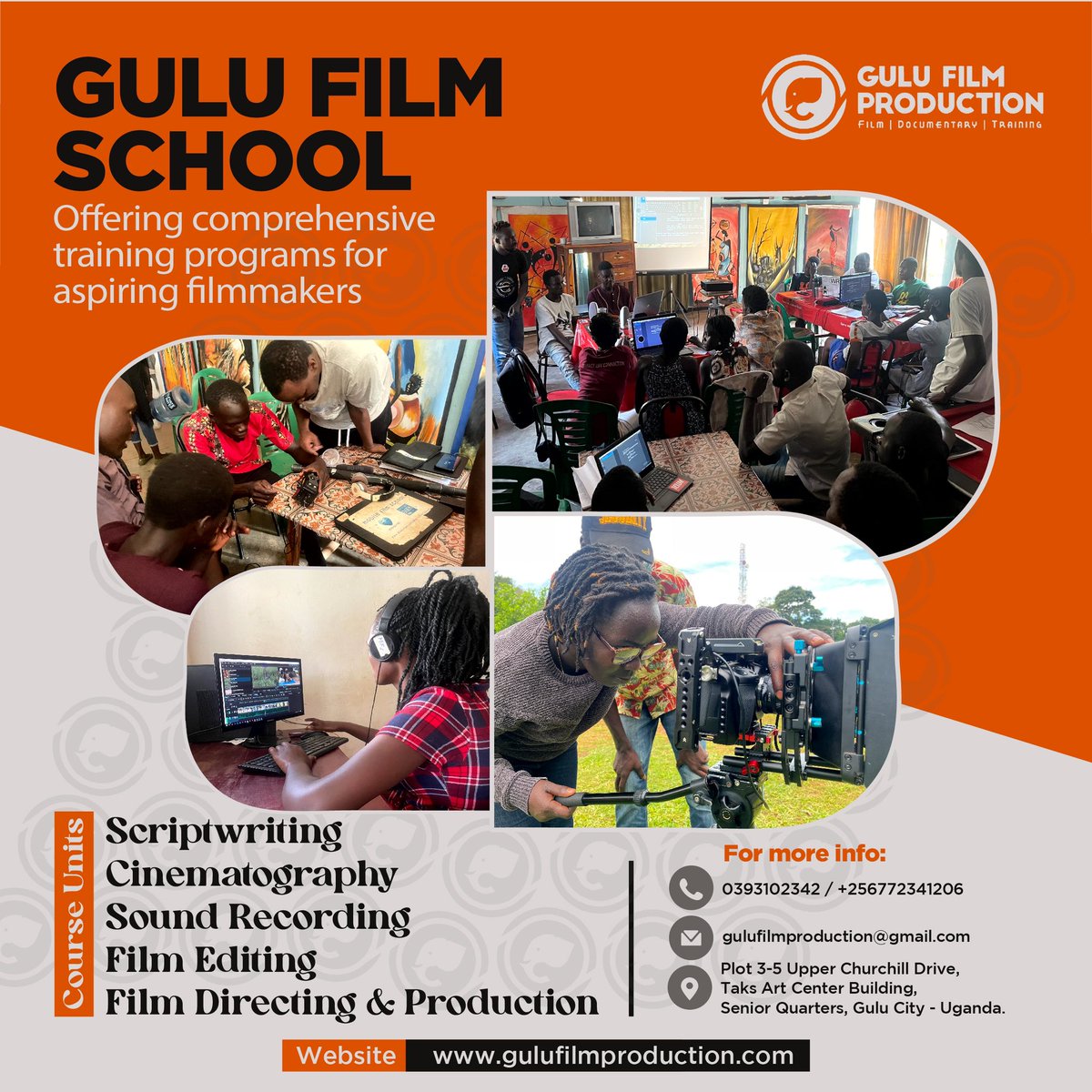 We are waiting to work on your next project. Give us a call 📞 or visit us at Taks Art Centre Gulu City. gulufilmproduction.com