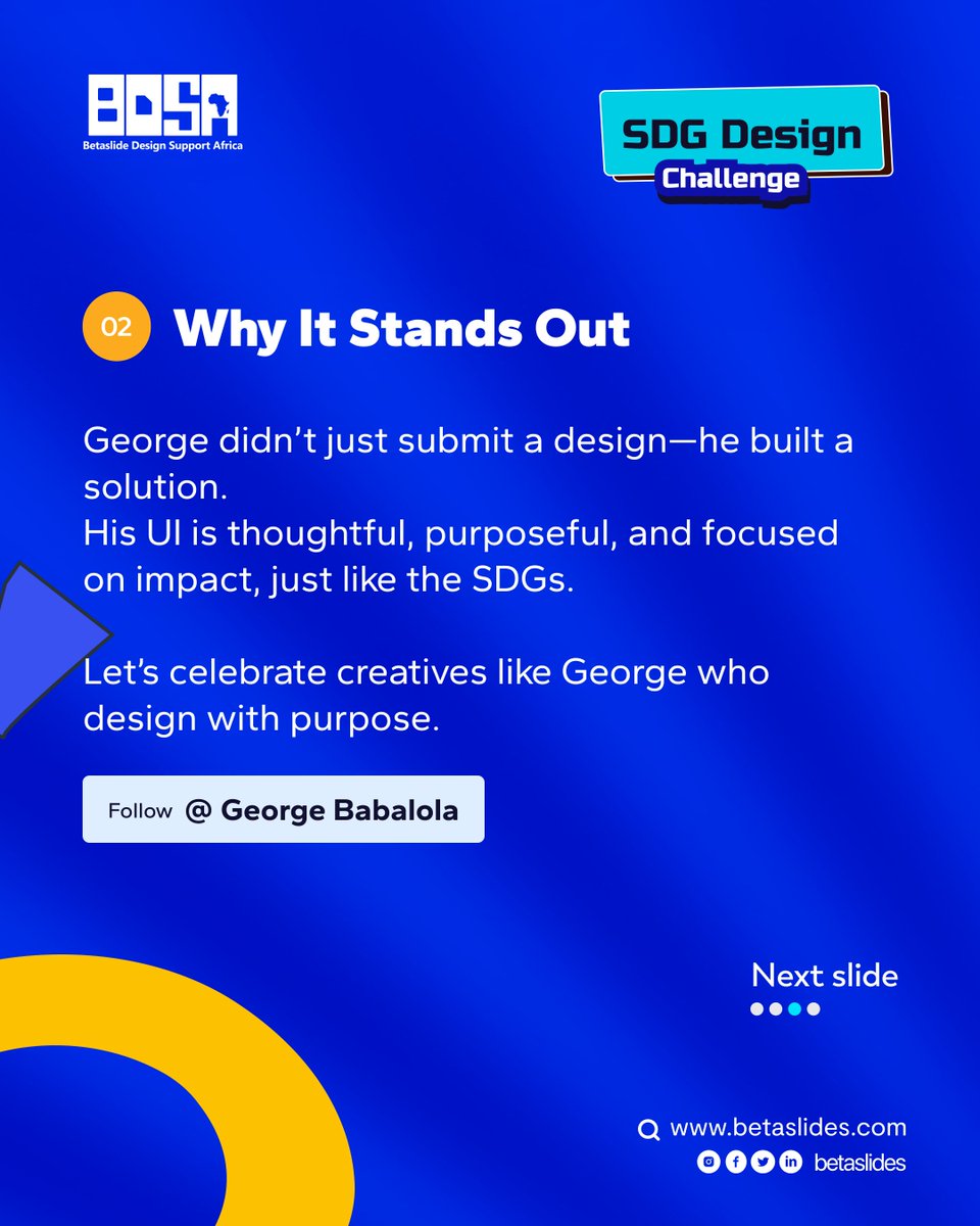 betaslides_'s tweet image. George tackled SDG 8 with a job platform design that connects freelancers to real opportunities.
From landing page to dashboards—his design is all about impact, growth &amp;amp; purpose.
Big ups to George for designing with intention! 👏
#Betaslides #SDGChallenge #DesignForImpact #UIUX