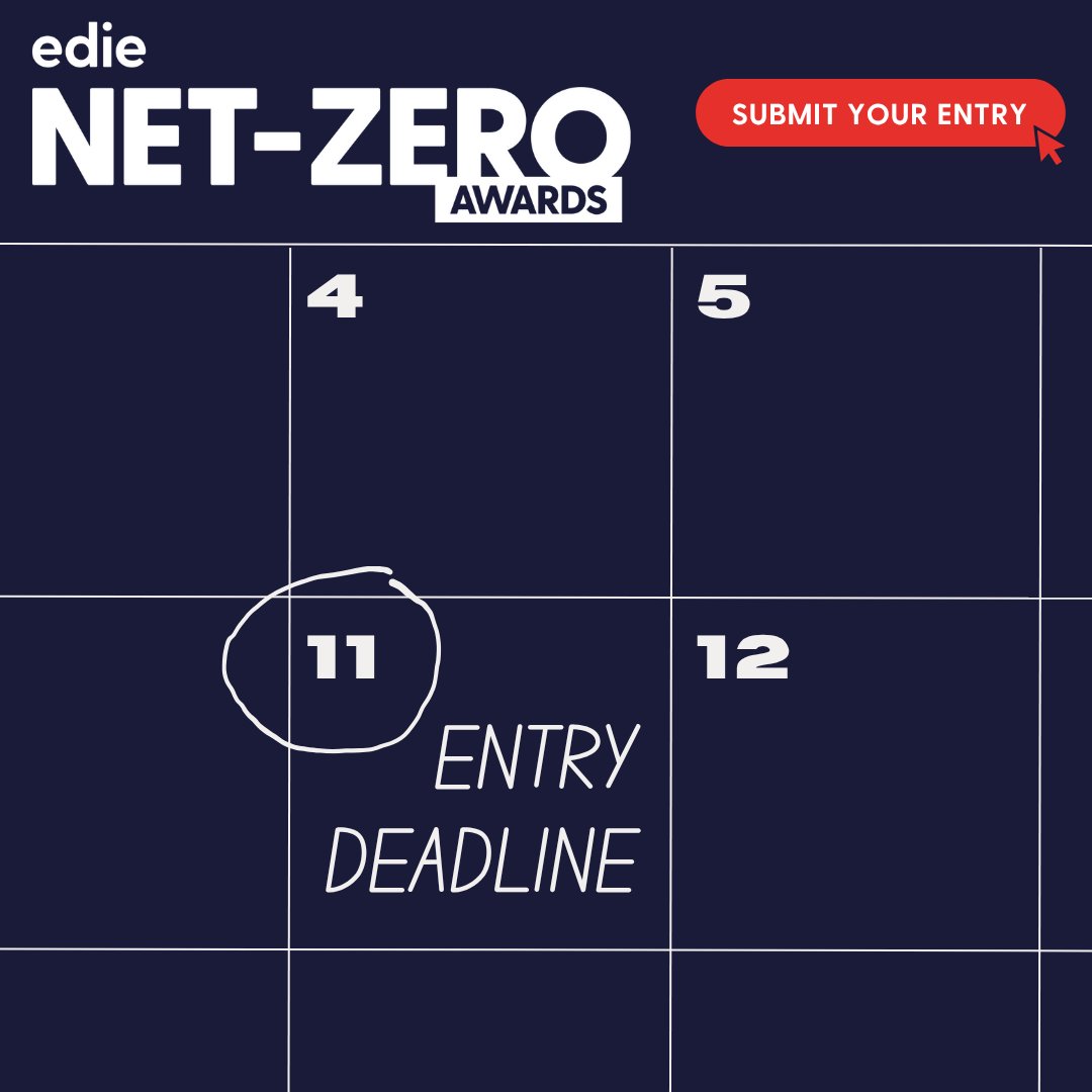 It's deadline week! Submit your edie Net-Zero Awards entry by Wednesday, 11 June ➡️ bit.ly/3FmvgXU

Don't miss your chance to be in the running for the UK's only industry-wide awards scheme recognising and rewarding the individuals and organisations spearheading the