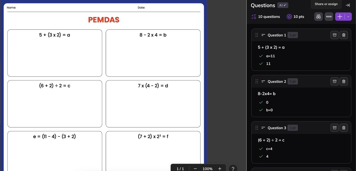 👀Going to do my first trial with <a href="/KamiApp/">Kami</a> for #googleclassroom tomorrow... 
See how the kids respond to it! 💫
🤔Generating Q/As with AI is not really working the best for maths right now, but maybe it's due to this topic? 
How do you use #Kami with #Maths ?