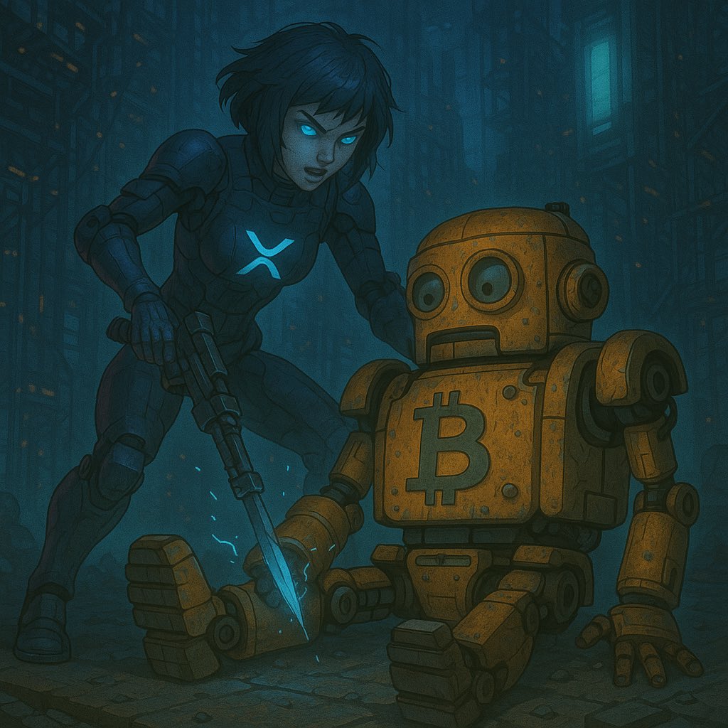 TennoEpsilon's tweet photo. In a world of fading giants, the future belongs to the fast and efficient. #XRP rising while the old guard falls.”

Hashtags:
#CryptoRevolution #XRP #FutureOfFinance #BitcoinVsXRP  #BlockchainFuture https://t.co/C5naiIzOPS